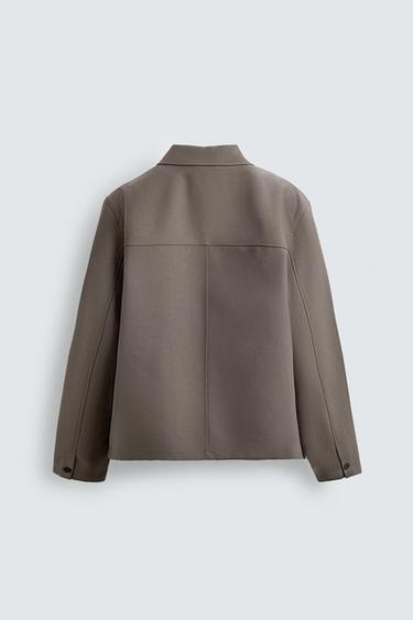 RELAXED FIT OVERSHIRT WITH POCKETS - Mink by Zara - Image 8