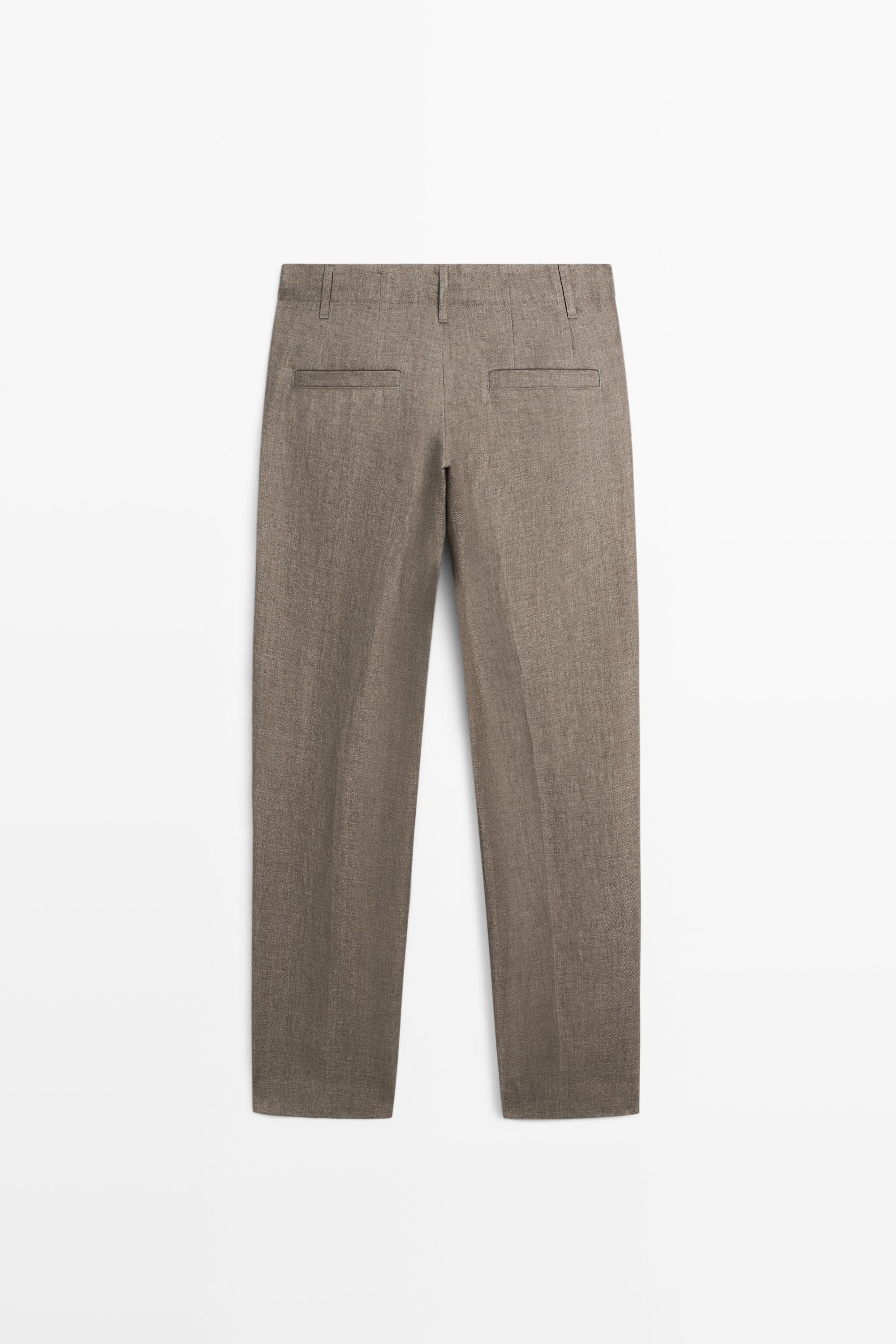 Pantalon total look 100 % lin délavé