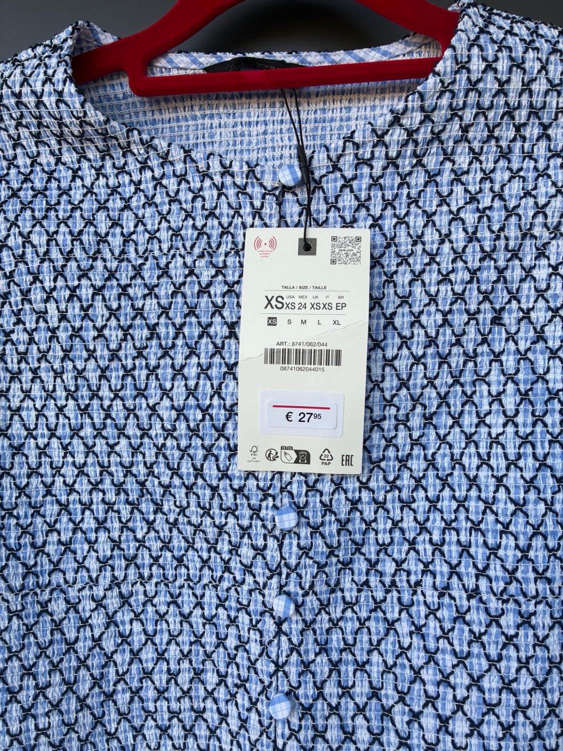 CHECKED SMOCKED TOP - Image 3