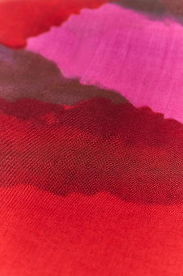 FOULARD À IMPRIMÉ FLEURS MODAL SOIE - Rouge de Zara - Image 3