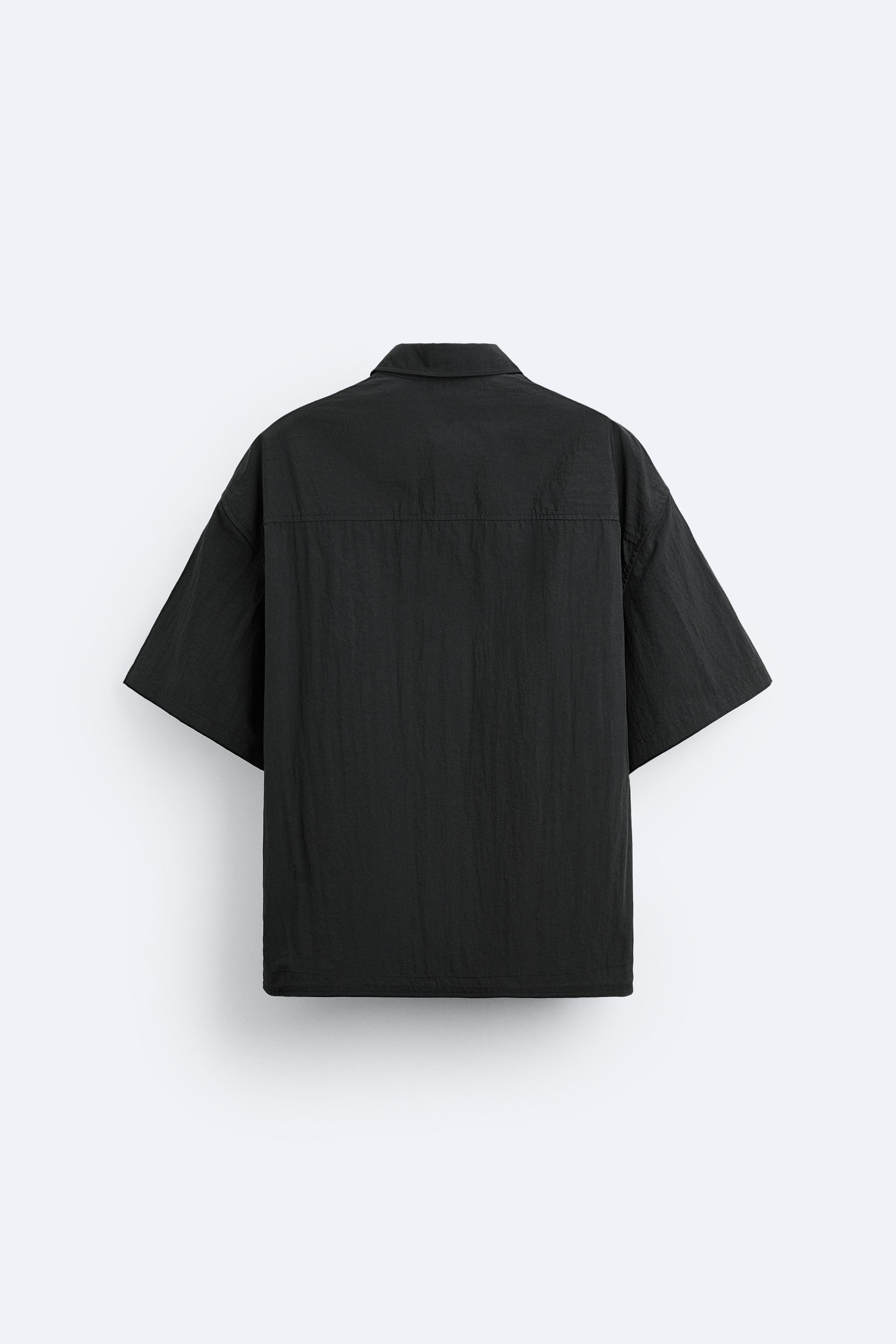 和鳥刺繍XLサイズ】glambオープンカラー ZARA ブラックアイパッチ - シャツ