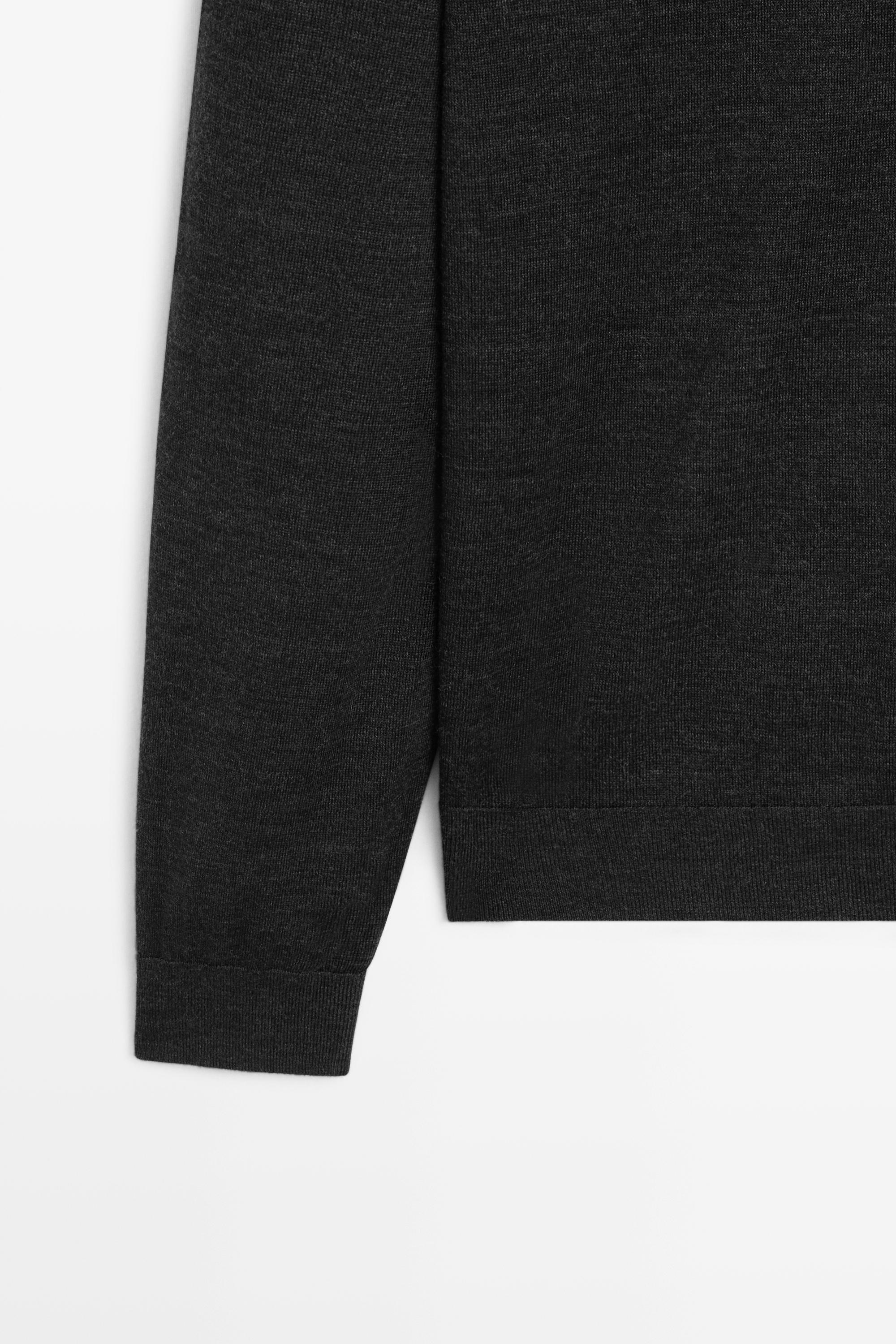 100% merino wool knit polo sweater