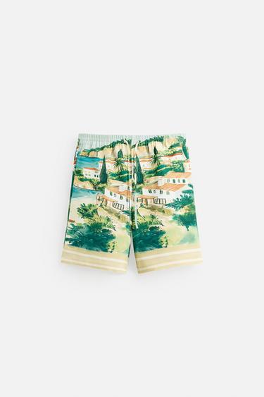 LANDSCAPE PRINT BERMUDA SHORTS - Green by Zara - Image 6