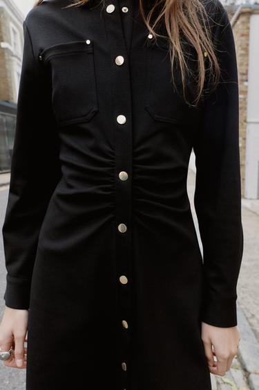 ROBE AJUSTÉE EN CRÊPE - Noir de Zara - Image 4