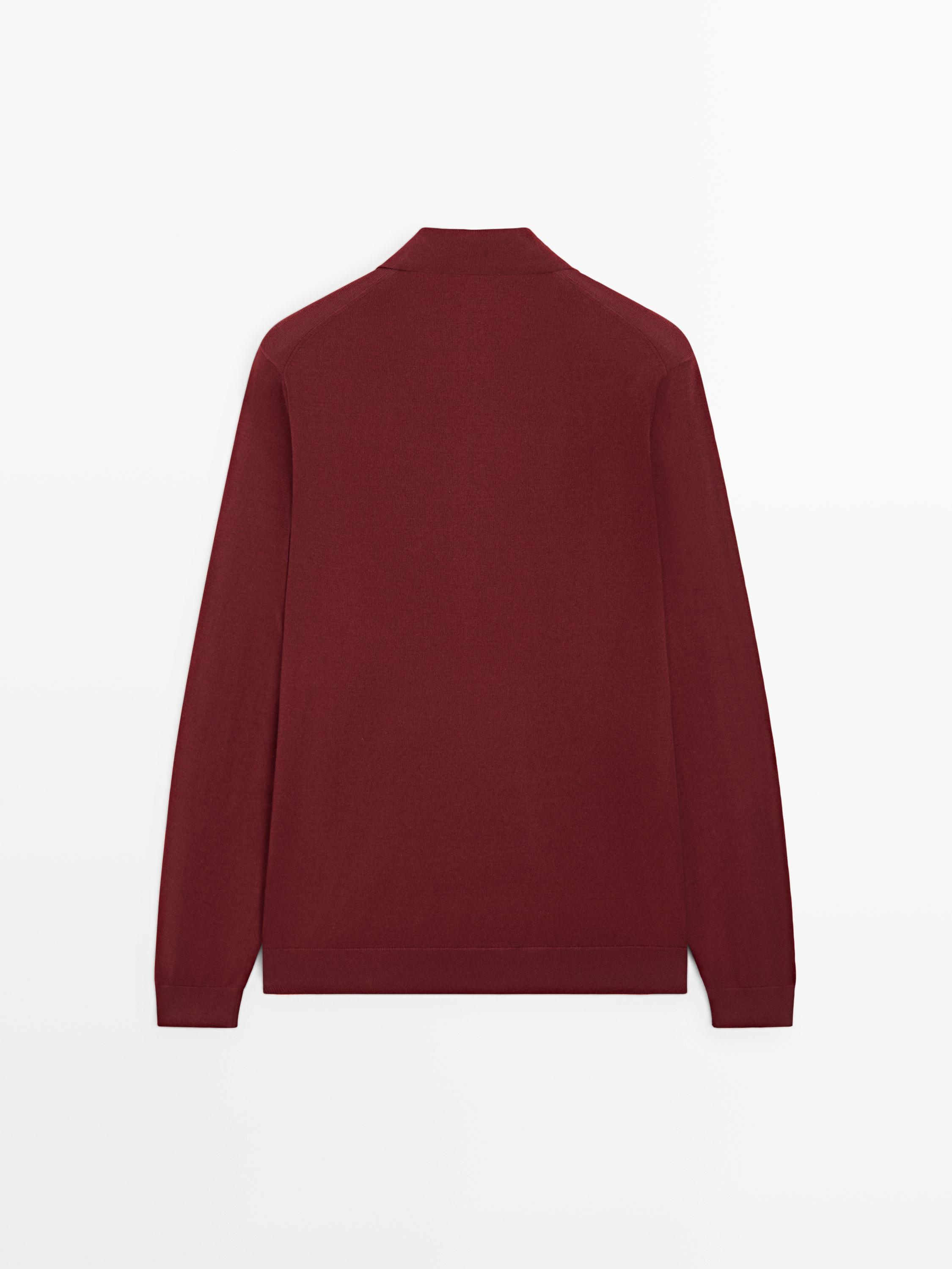 Cotton knit polo sweater