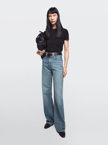 Jeans wide leg tiro alto - Azul medio de Zara - Imagen 0