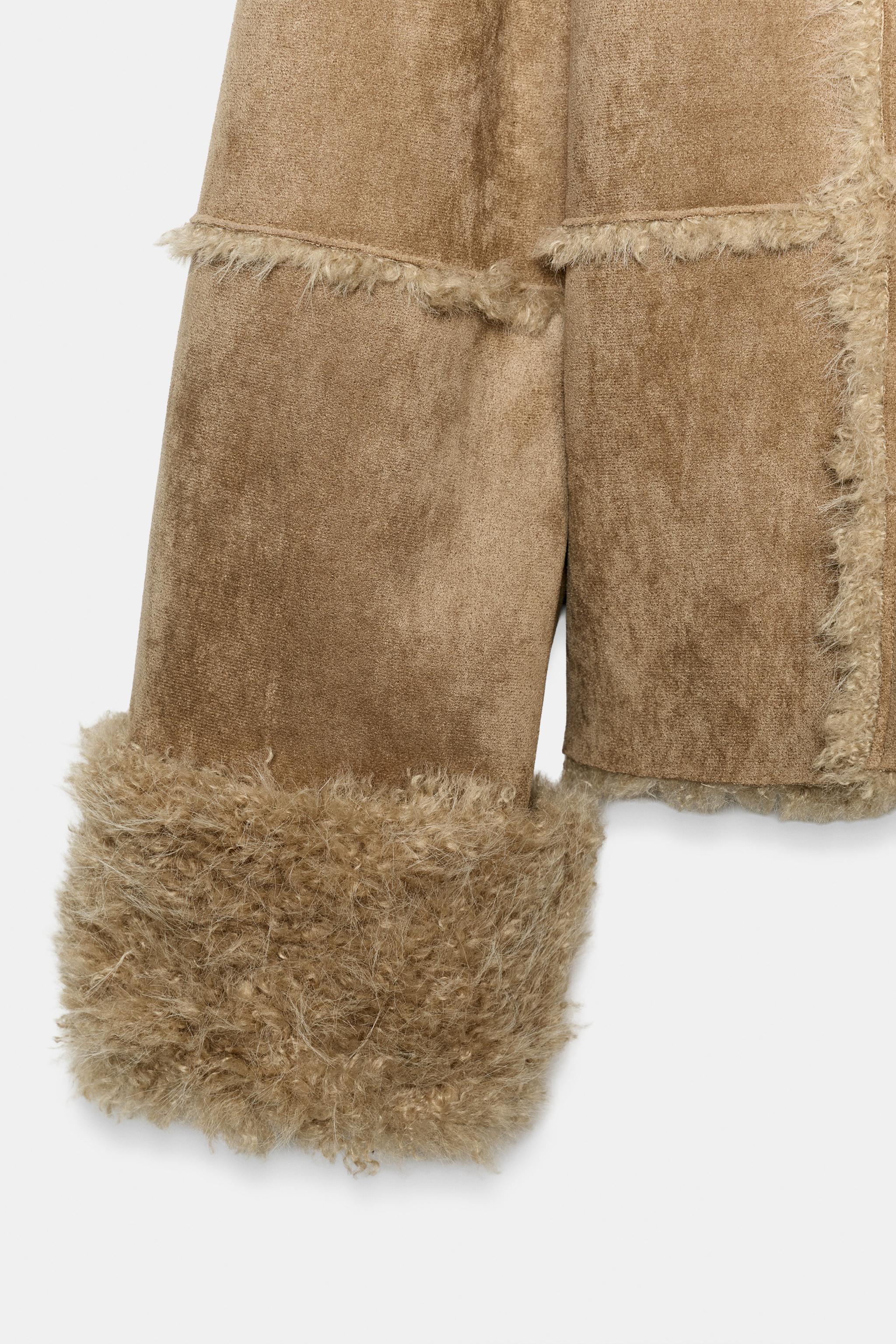 VESTE SUÉDINE EFFET FOURRURE