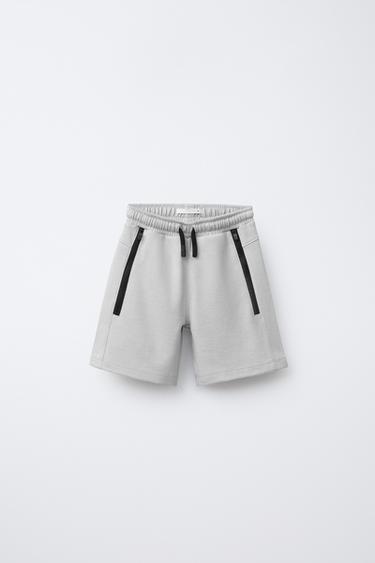 SPORTY BERMUDA SHORTS WITH CONTRAST ZIPS - Grey by Zara