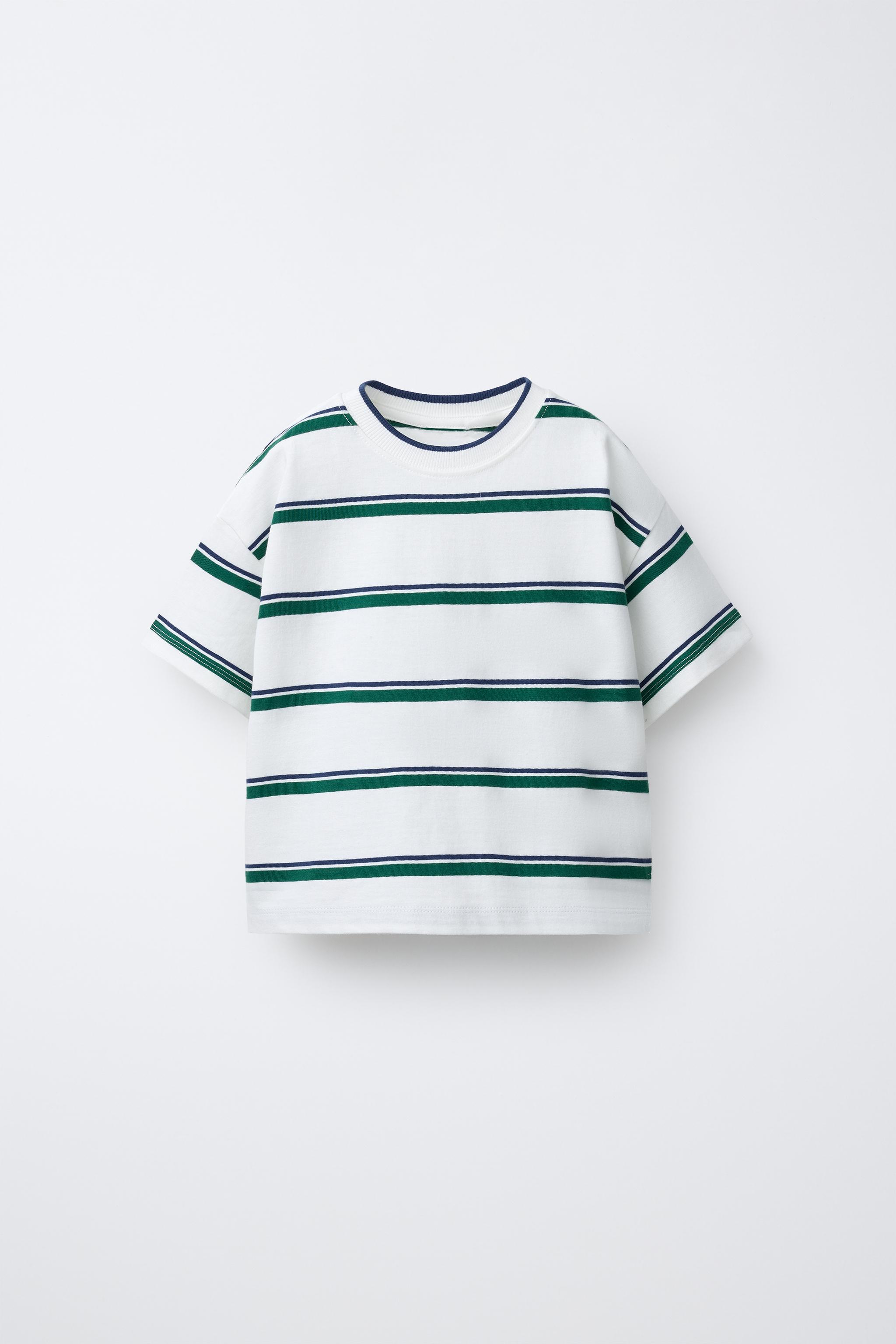 STRIPED T-SHIRT - Blue | ZARA Canada