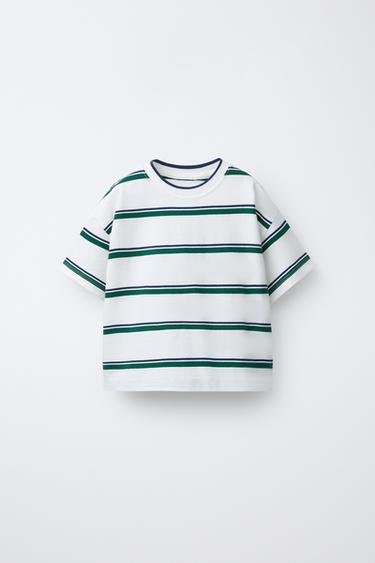 ФУТБОЛКА В ПОЛОСКУ — ЗЕЛЕНЫЙ от Zara