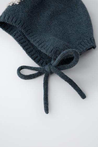 BONNET EN MAILLE CHIEN BRODÉ - Bleu profond de Zara - Image 2
