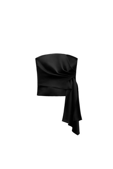 PLEATED SATIN TOP
