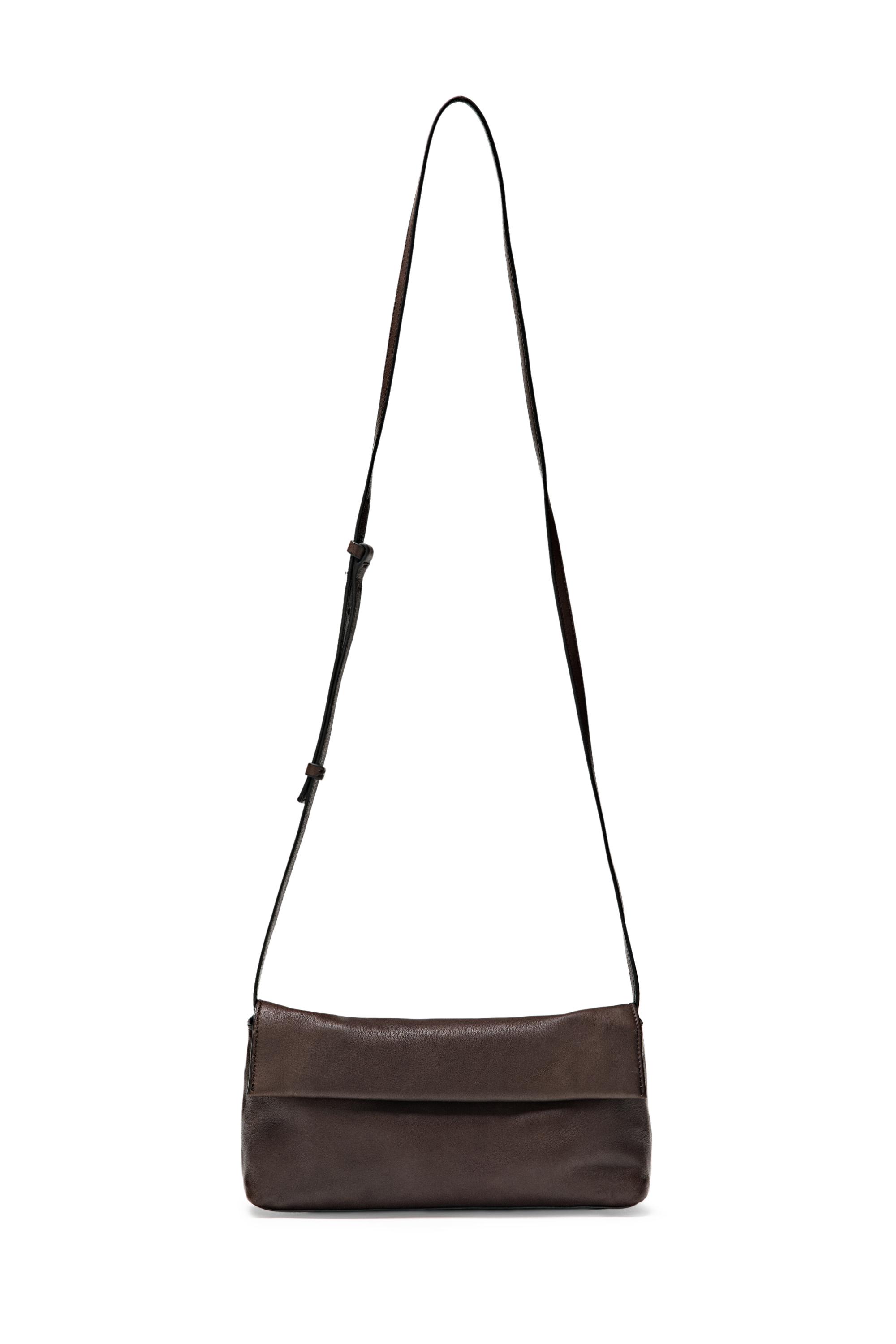 Nappa leather crossbody bag - Brown | ZARA United States