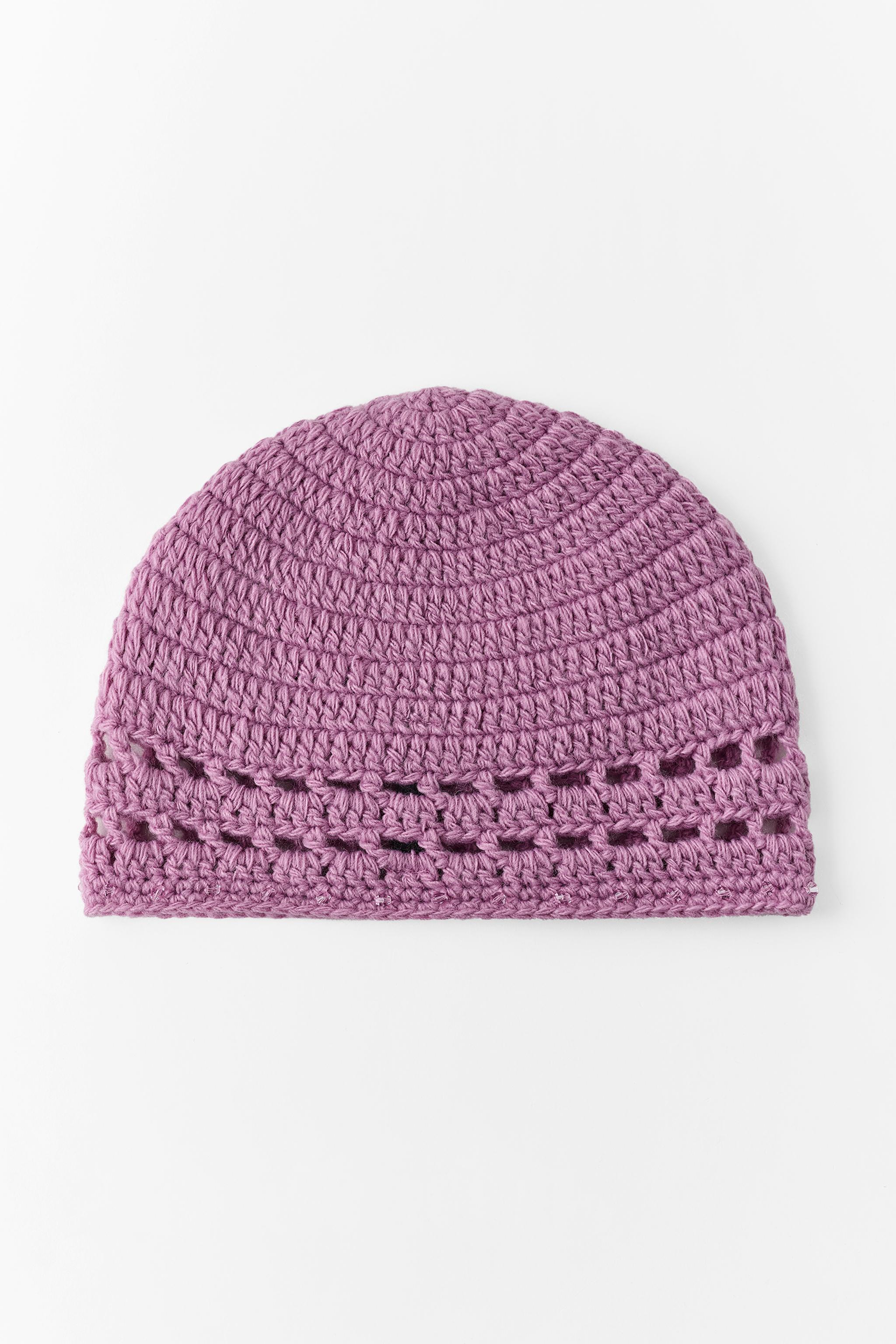 Beaded Crochet Skull Cap by Zara