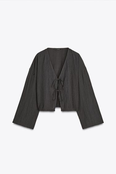 KIMONO IM KNITTERLOOK - Petrol von Zara