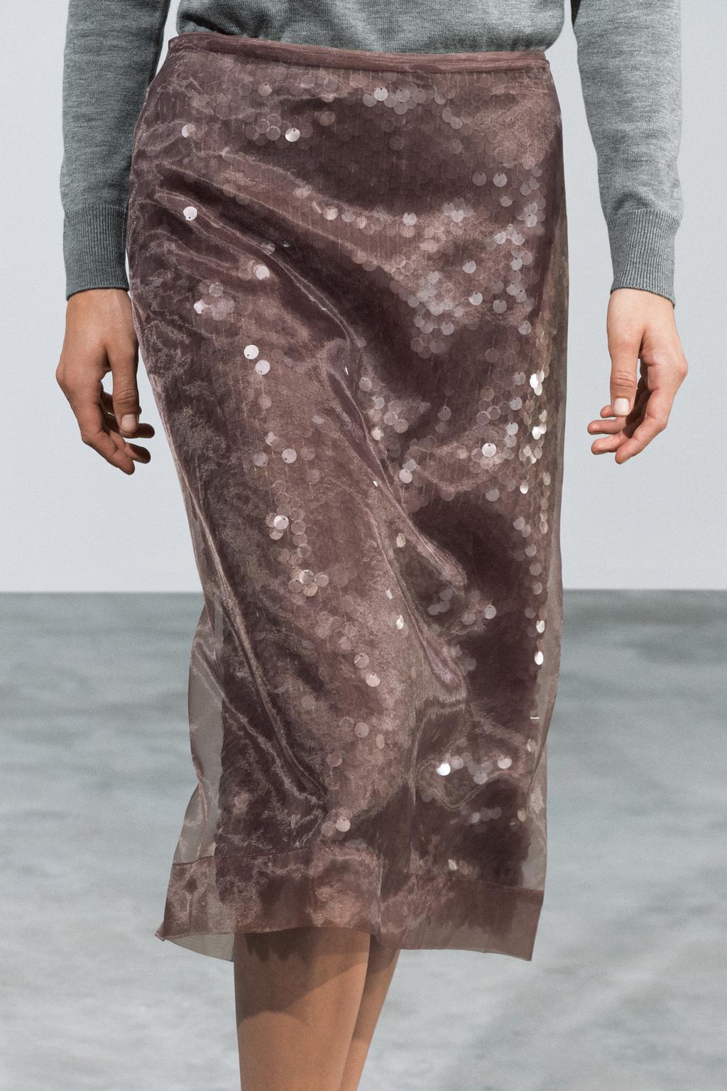 ZW COLLECTION SEQUIN MIDI SKIRT