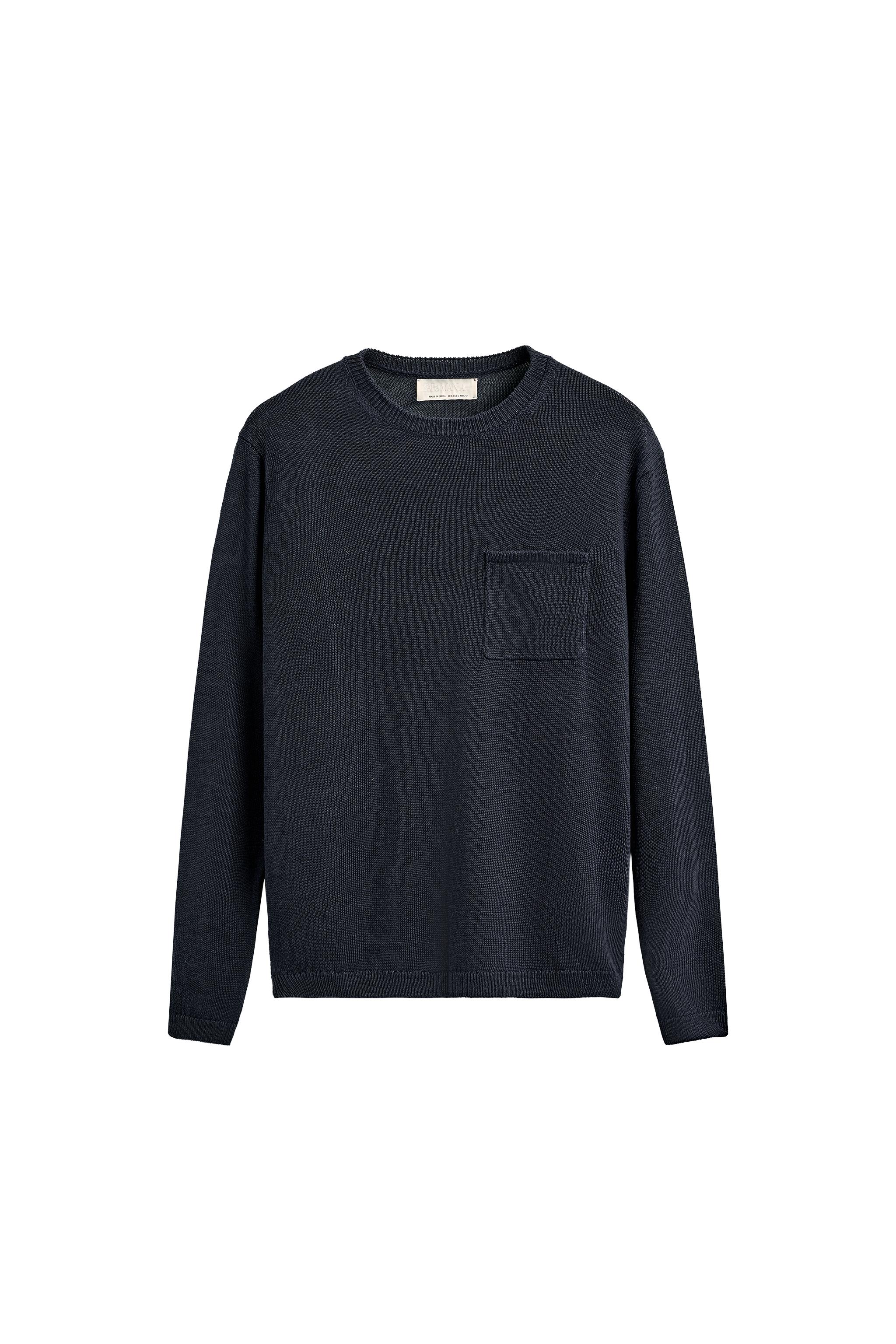 リネン100%レギュラーフィットセーター - ネイビーブルー | ZARA Japan