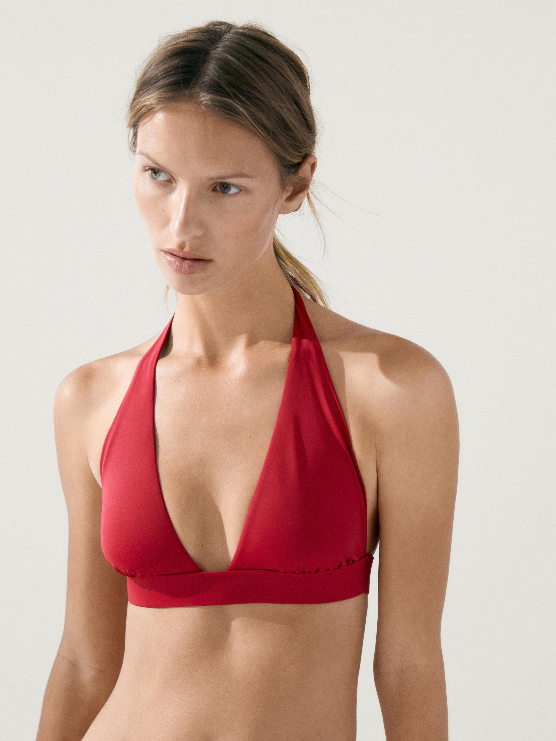 Triangle bikini top — Red