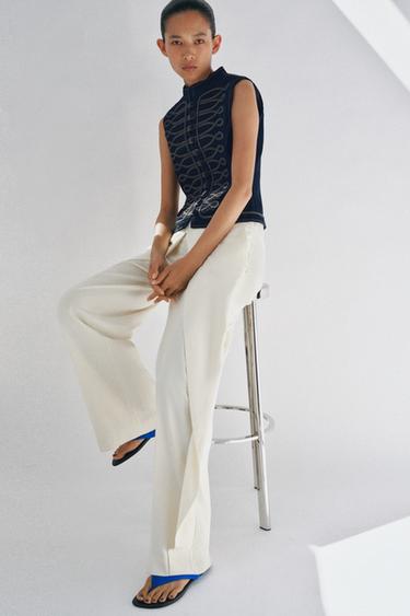 FLAT LEATHER SANDALS - Blue by Zara