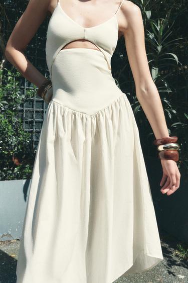 ROBE CUT OUT BIMATIÈRE - Écru de Zara - Image 1