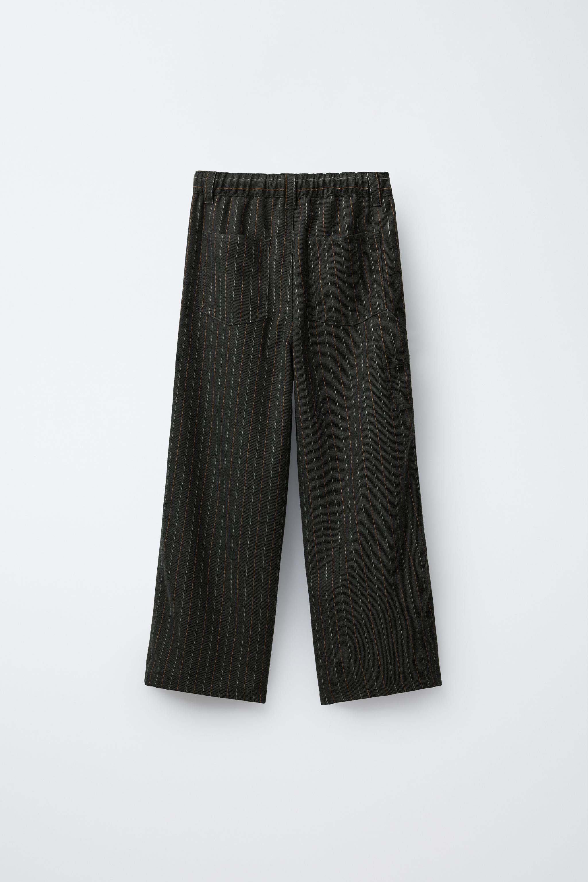 PATCH STRIPE PANTS - Dark khaki | ZARA Canada