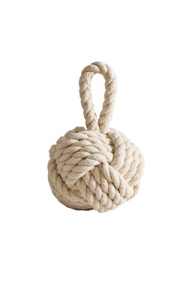 PLAITED DOORSTOP - Ecru / Beige by Zara