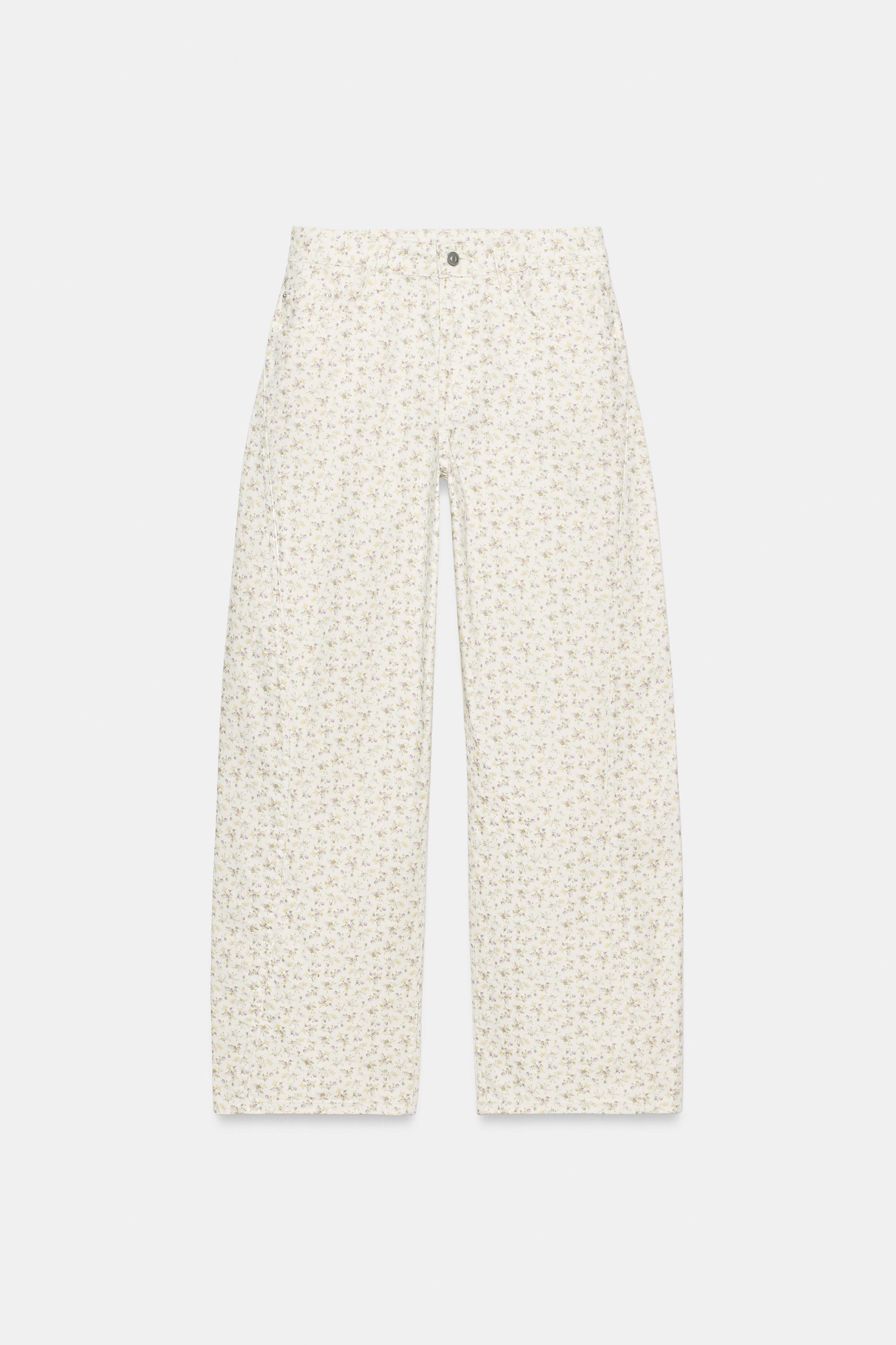 TRF PRINTED BAGGY DENIM JEANS