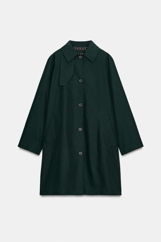 TRENCH MIDI ZW COLLECTION - Verde gris de Zara - Imagen 0