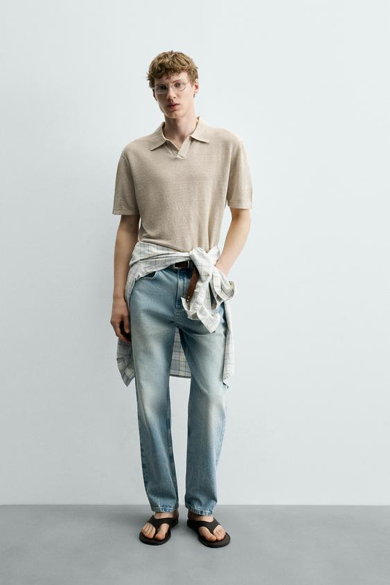 REGULAR FIT 100% LINEN KNIT POLO SHIRT from Zara - $79.90