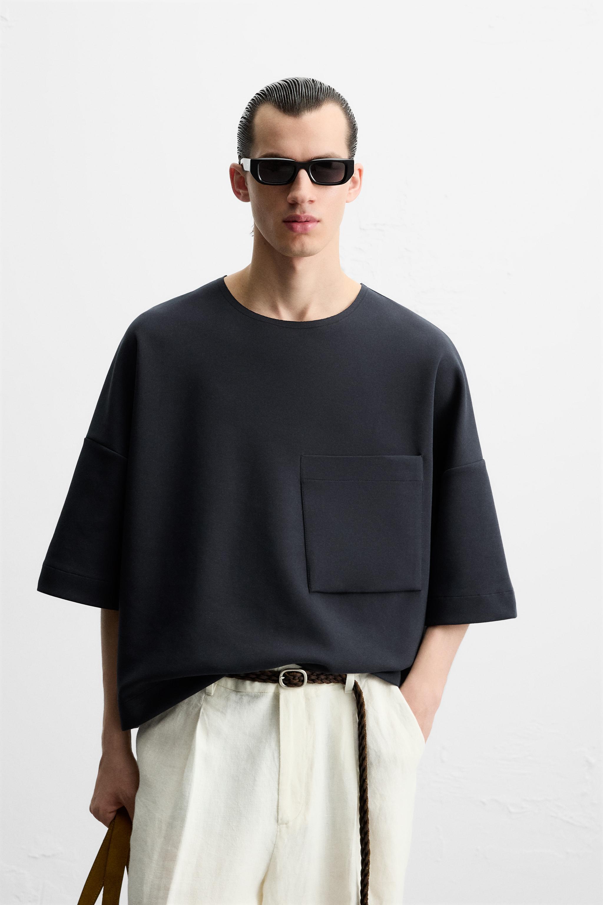 OVERSIZED TECHNICAL SWEATSHIRT - Blue | ZARA United States