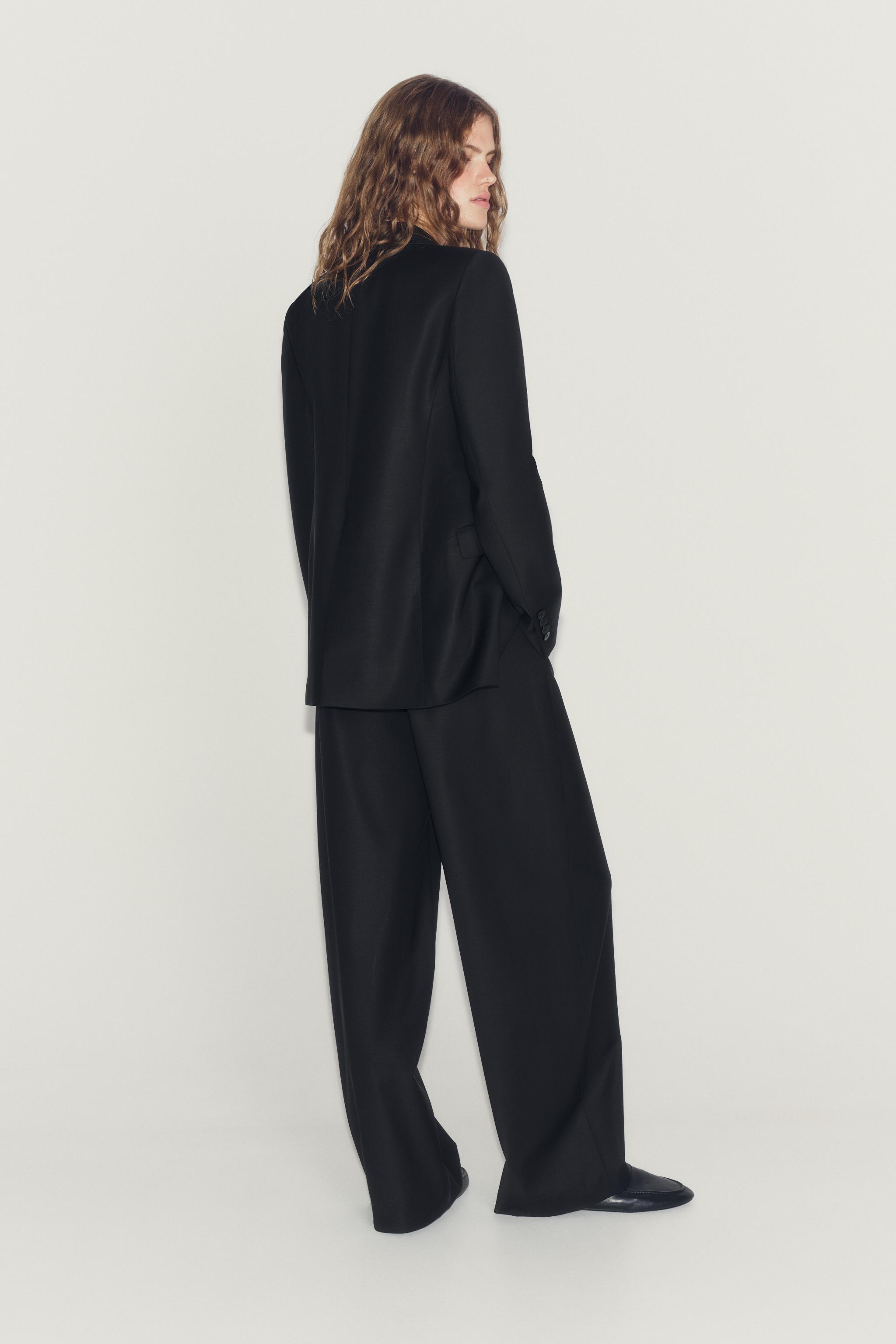 Zara ZW COLLECTION WOOL BLEND ASYMMETRIC BLAZER — фото 4