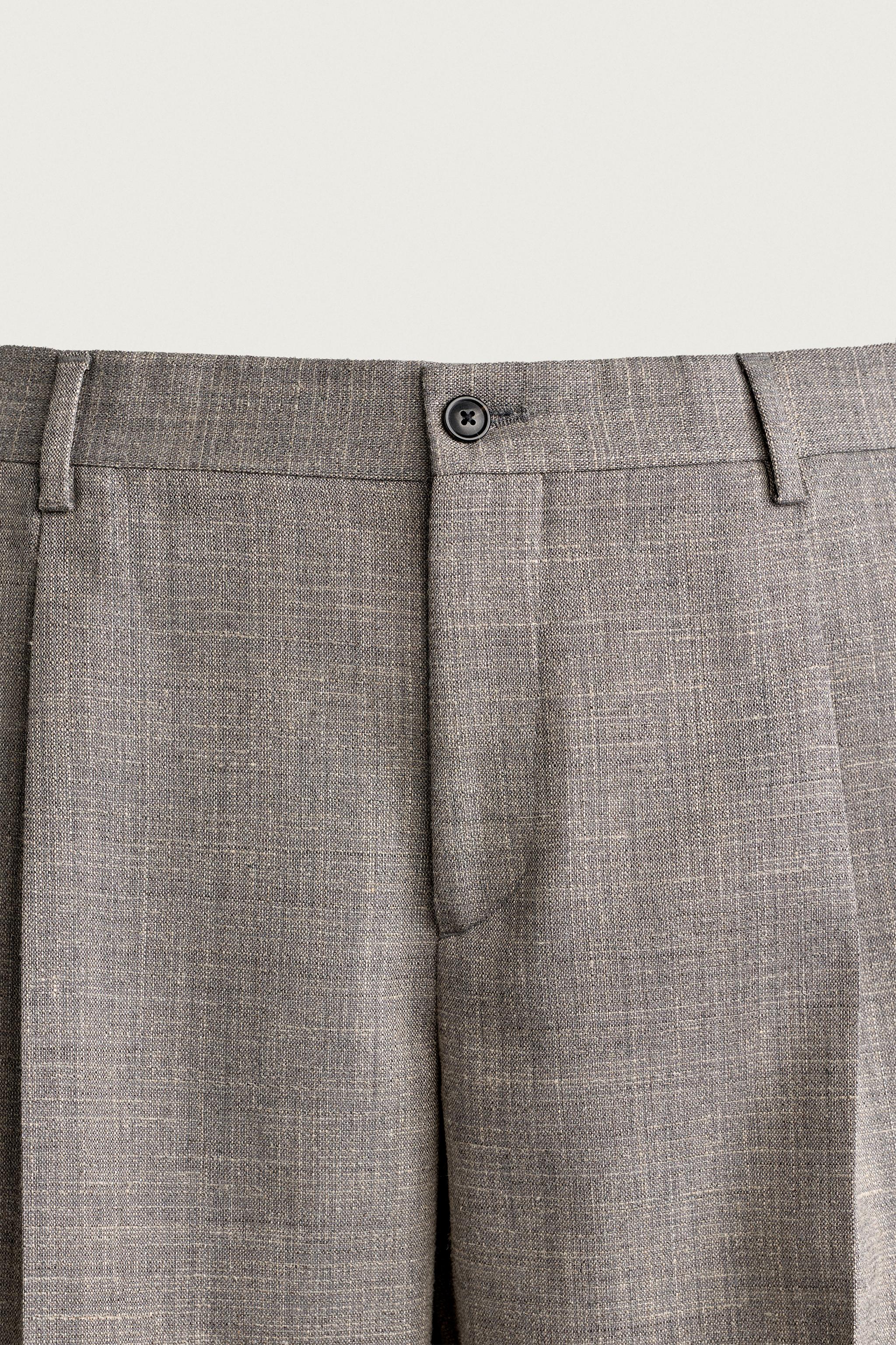 WOOL-BLEND REGULAR FIT TROUSERS