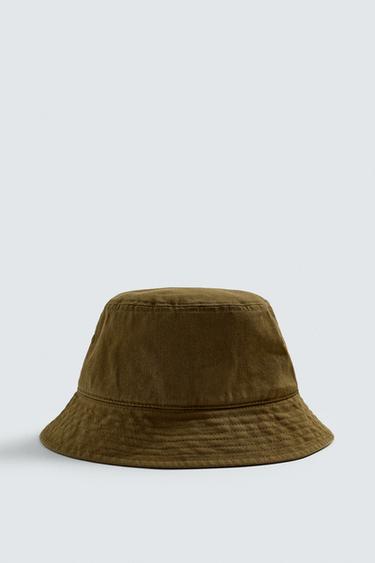 CHAPEAU BOB DÉLAVÉ - Kaki de Zara