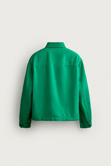 SURCHEMISE REGULAR FIT EN COTON ET LIN - Vert de Zara - Image 8