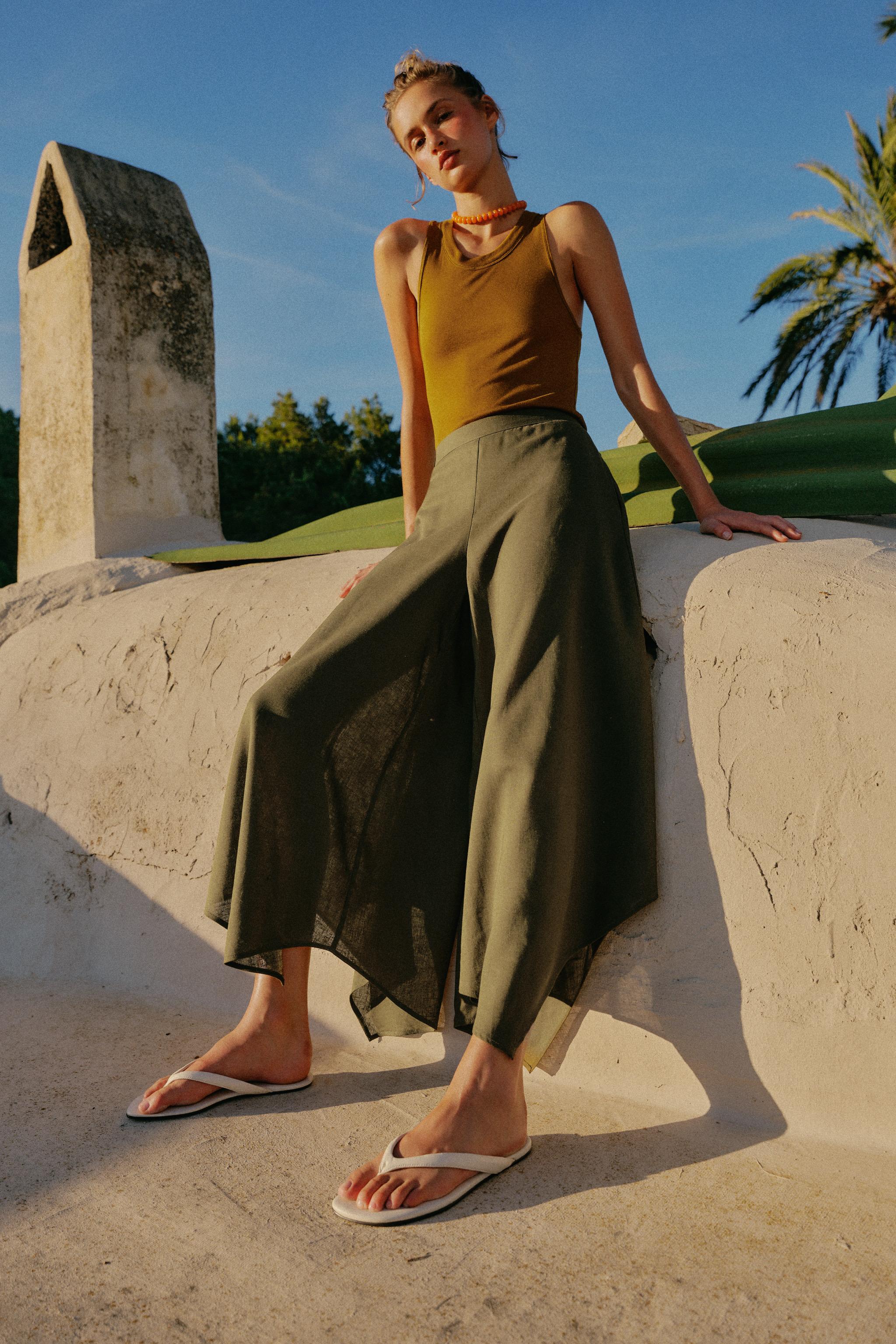 Zara Asimetrik Culotte Pantolon görsel 3