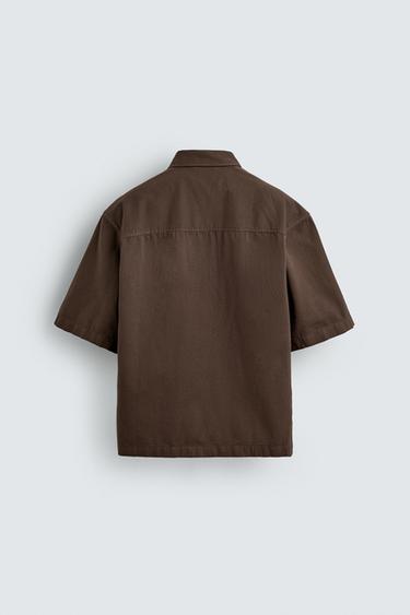 CHEMISE LAVÉE IMPRIMÉ BIMATIÈRE - Marron de Zara - Image 7