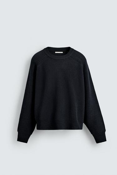 PULL STRUCTURÉ COUPE BOXY - Bleu marine foncé de Zara - Image 6