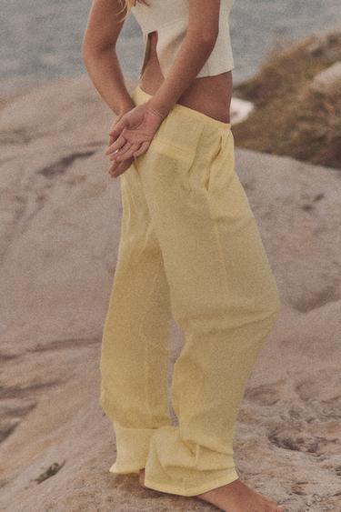 FLOWING TROUSERS - Light yellow by Zara - Image 2