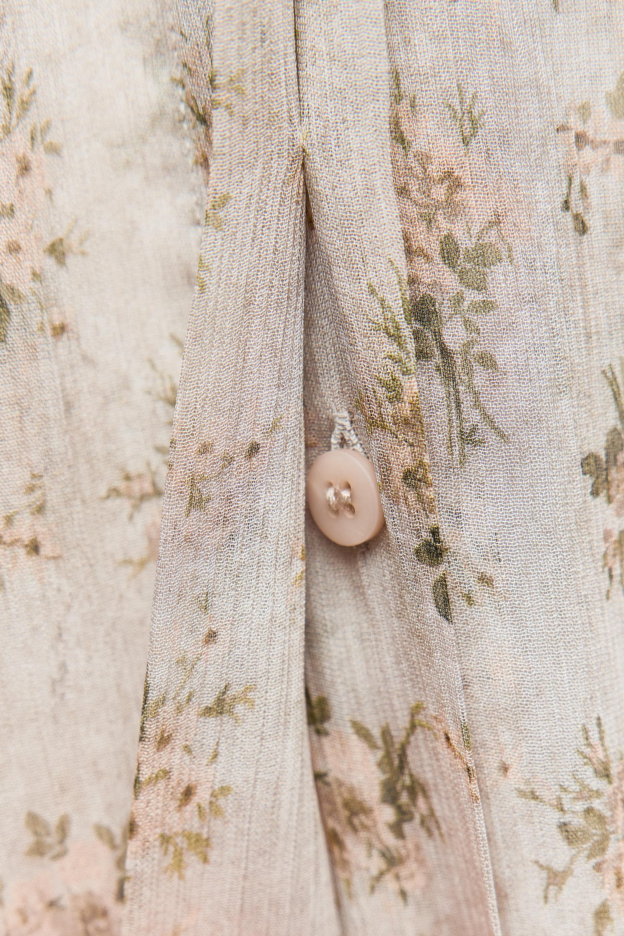 MINI FLOWER PRINT TIED SHIRT ZW COLLECTION - Multicolored