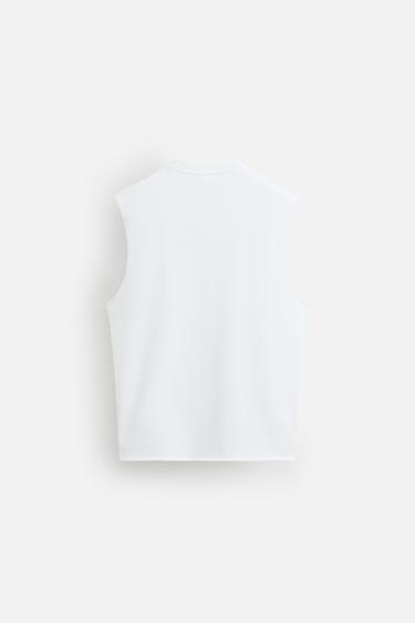 T-SHIRT DÉBARDEUR POINT IRRÉGULIER - Blanc de Zara - Image 7