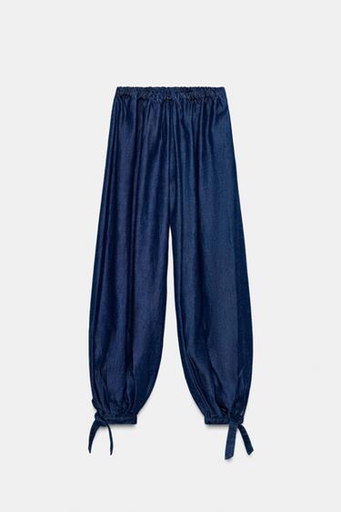 PANTALÓN DENIM BOMBACHO ZW COLLECTION - Índigo de Zara