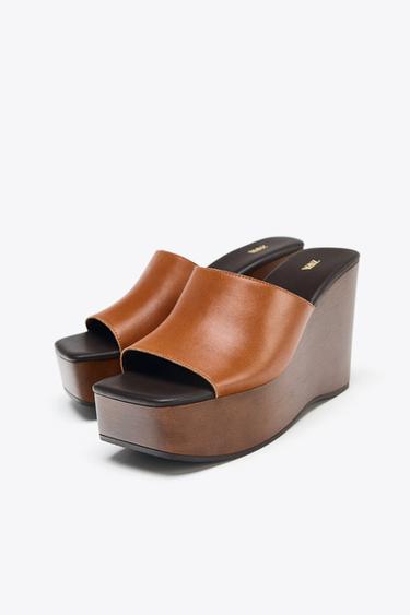 COMPENSÉES EN CUIR - Marron de Zara - Image 2