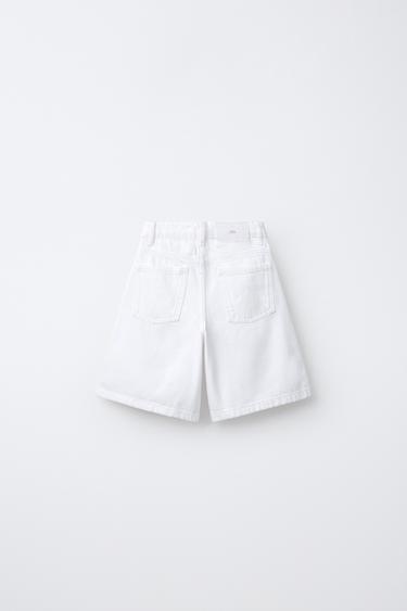 LONG DENIM BERMUDA SHORTS - White by Zara - Image 1
