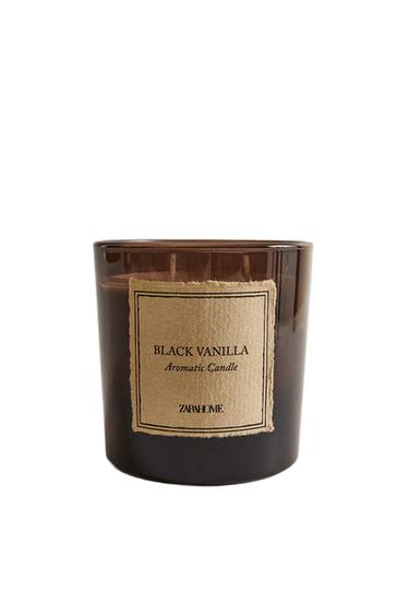 (350 G) BLACK VANILLA SCENTED CANDLE - Black by Zara