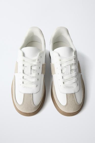 LEATHER PLIMSOLLS - White by Zara - Image 4