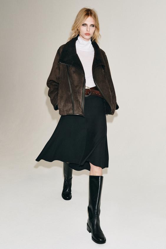 BOTA ALTA PIEL - Negro de Zara - Imagen 0