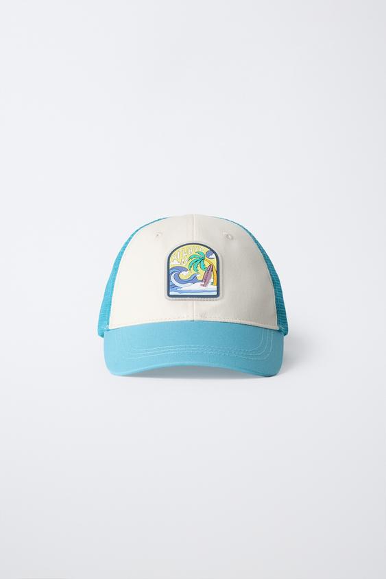 BONÉ DE MESH COM ETIQUETA ADESIVA - Azul / Branco da Zara - Imagem 0