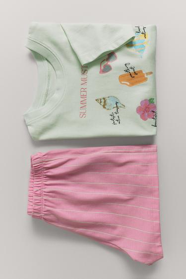 Zara 6-14 YEARS/ PRINTED PAJAMAS - Orange