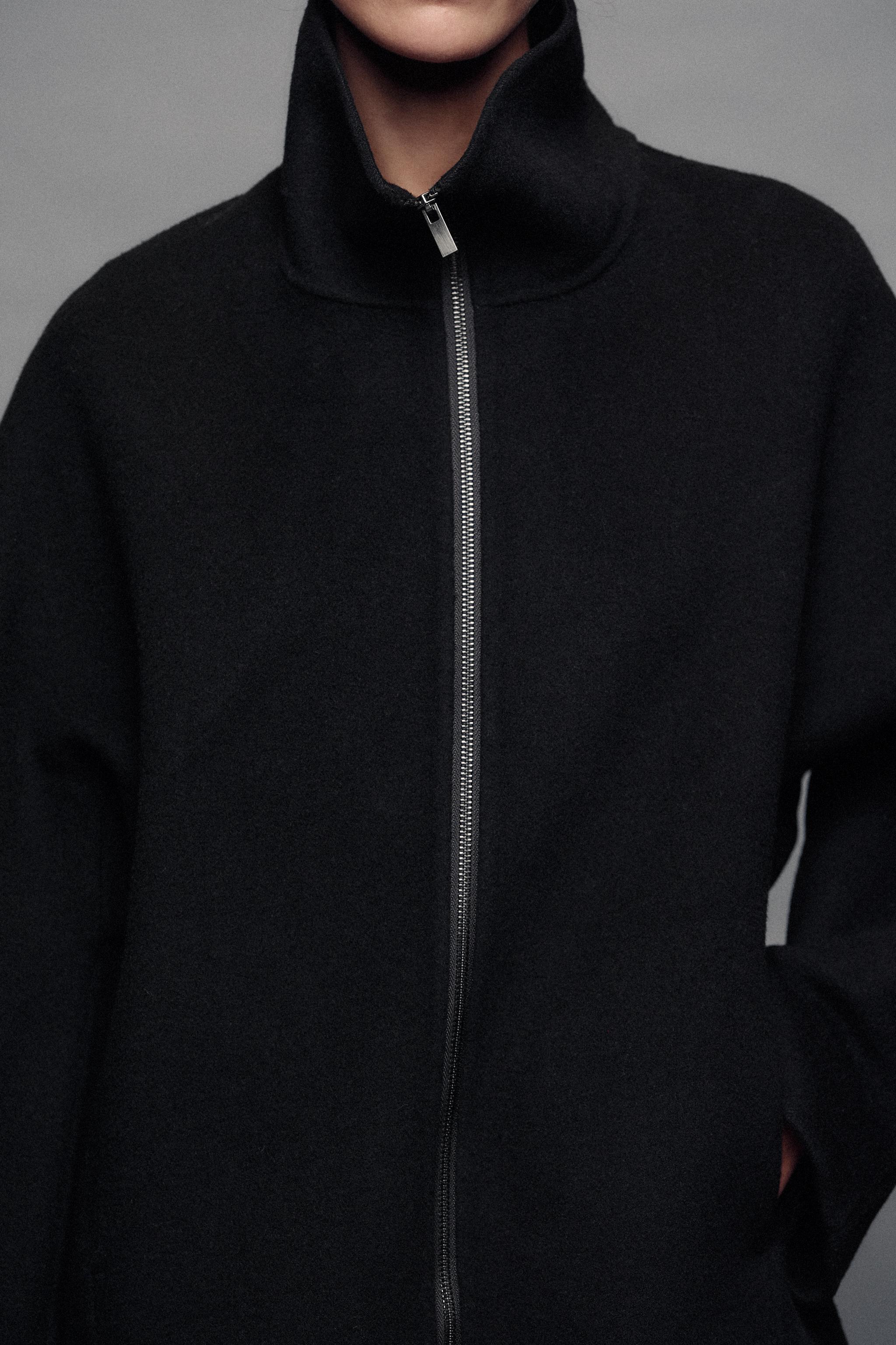 ZW COLLECTION WOOL-BLEND CROPPED COAT