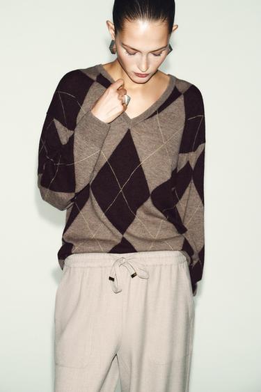 JOGGING TROUSERS WITH ELASTICATED CUFFS - Sand / Marl by Zara - Image 3